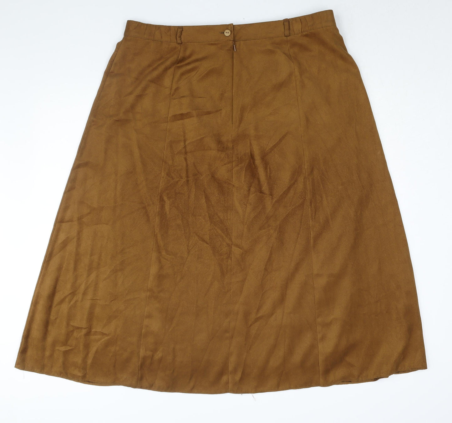 Elvie Womens Brown Polyester A-Line Skirt Size 22 Zip