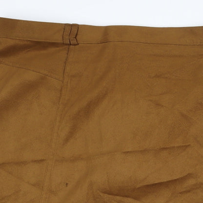 Elvie Womens Brown Polyester A-Line Skirt Size 22 Zip