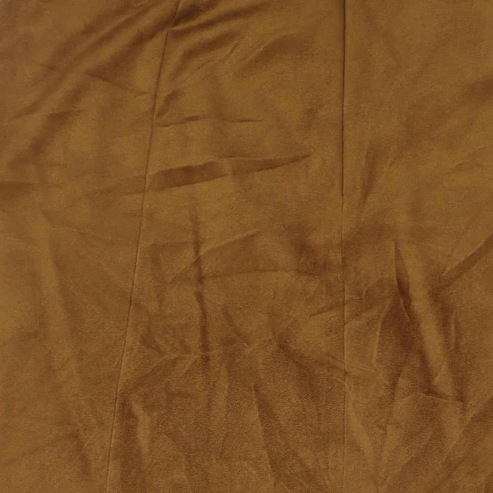 Elvie Womens Brown Polyester A-Line Skirt Size 22 Zip