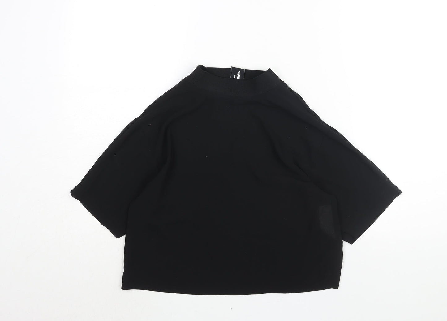 Womens UK Size 8 COLLUSION Black Cropped Blouse