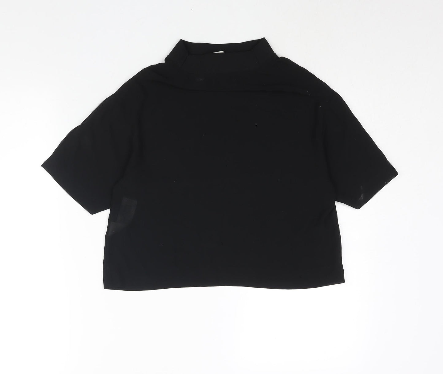 Womens UK Size 8 COLLUSION Black Cropped Blouse