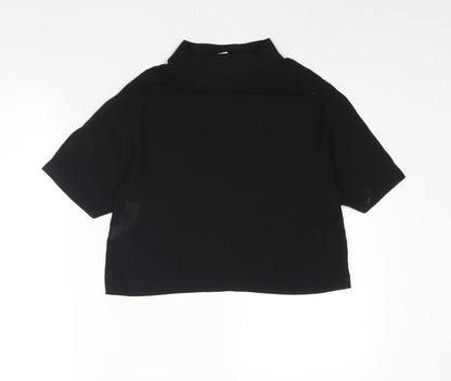 Womens UK Size 8 COLLUSION Black Cropped Blouse