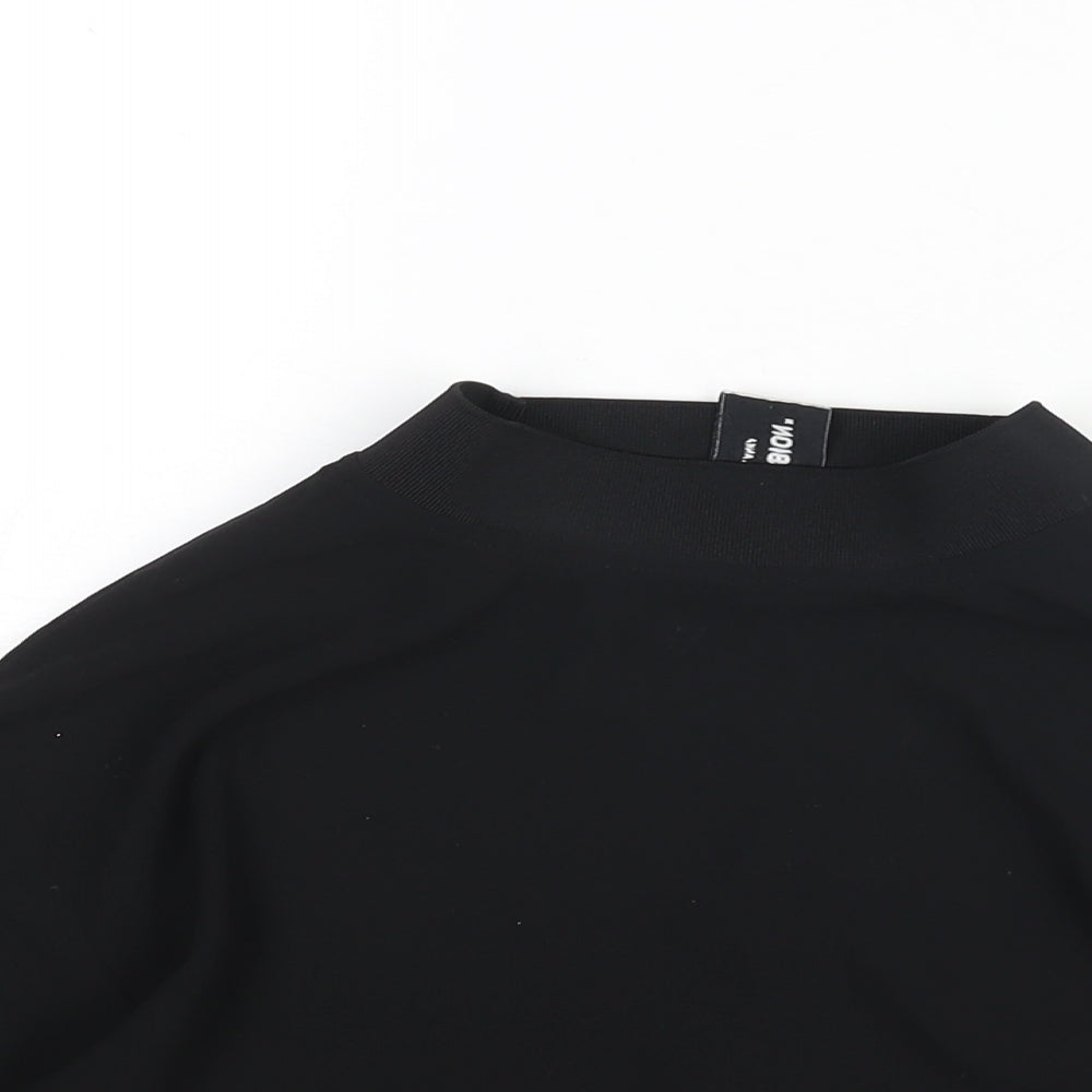 Womens UK Size 8 COLLUSION Black Cropped Blouse