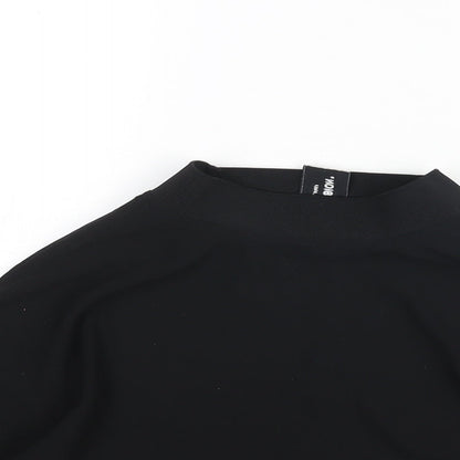 Womens UK Size 8 COLLUSION Black Cropped Blouse