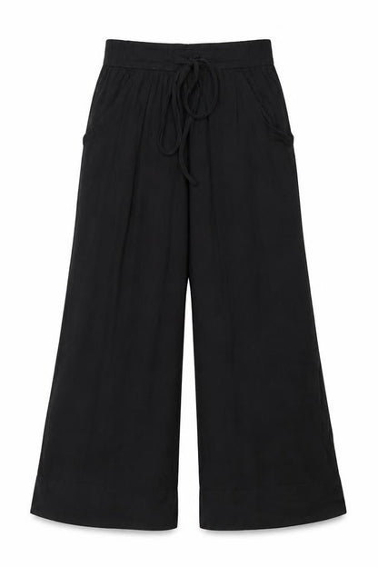 Womens UK Size S Zara Regular Fit Cropped Black Trousers