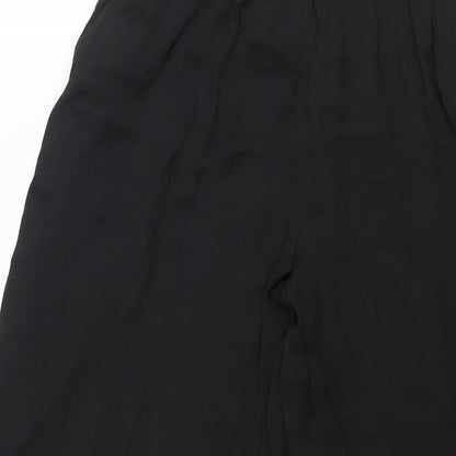 Womens UK Size S Zara Regular Fit Cropped Black Trousers