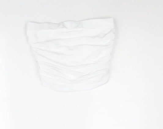 Womens UK Size M Pull&Bear White Cropped Blouse