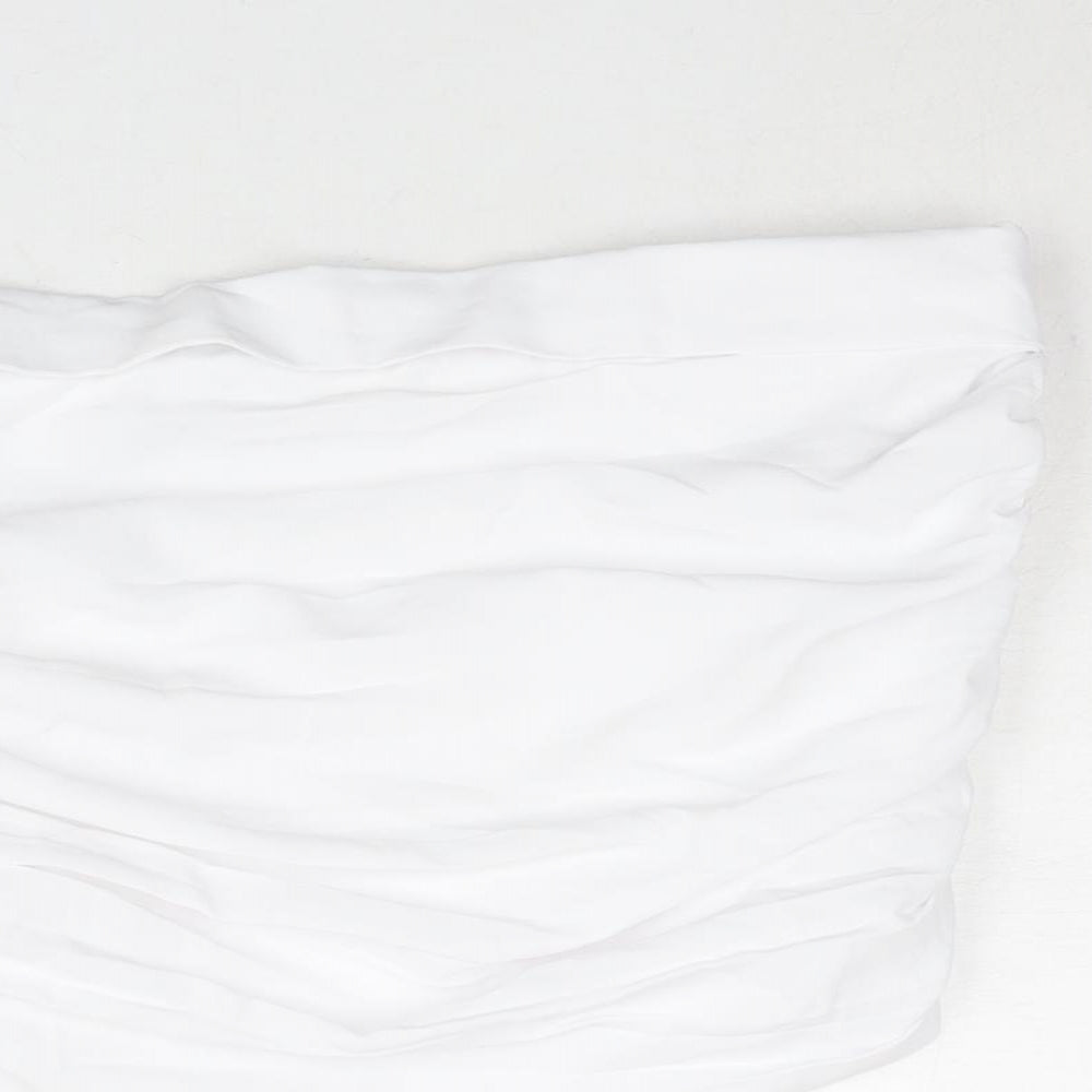 Womens UK Size M Pull&Bear White Cropped Blouse
