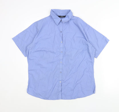 Womens UK Size 16 Premier Blue Basic Button-Up