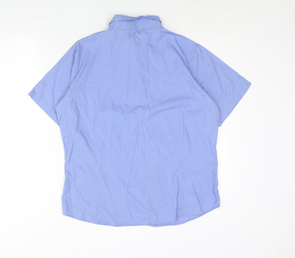 Womens UK Size 16 Premier Blue Basic Button-Up
