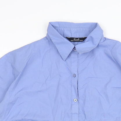 Womens UK Size 16 Premier Blue Basic Button-Up