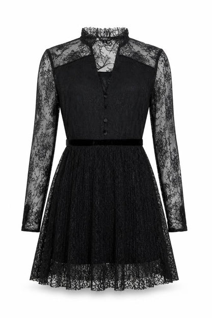 Zara Womens Black Viscose A-Line Size S V-Neck Button