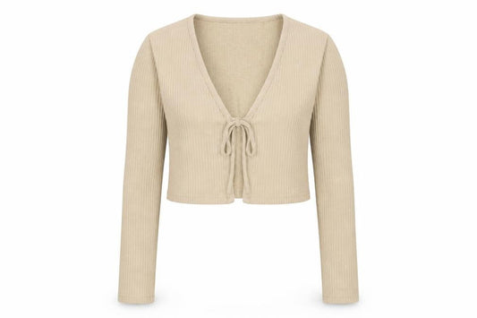Womens UK Size XS Divided by H&M Beige Cropped Blouse