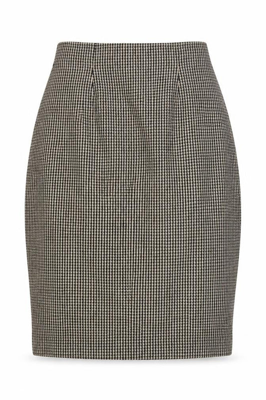 Max Mara Womens Black Check Wool Straight & Pencil Skirt Size 10 Zip