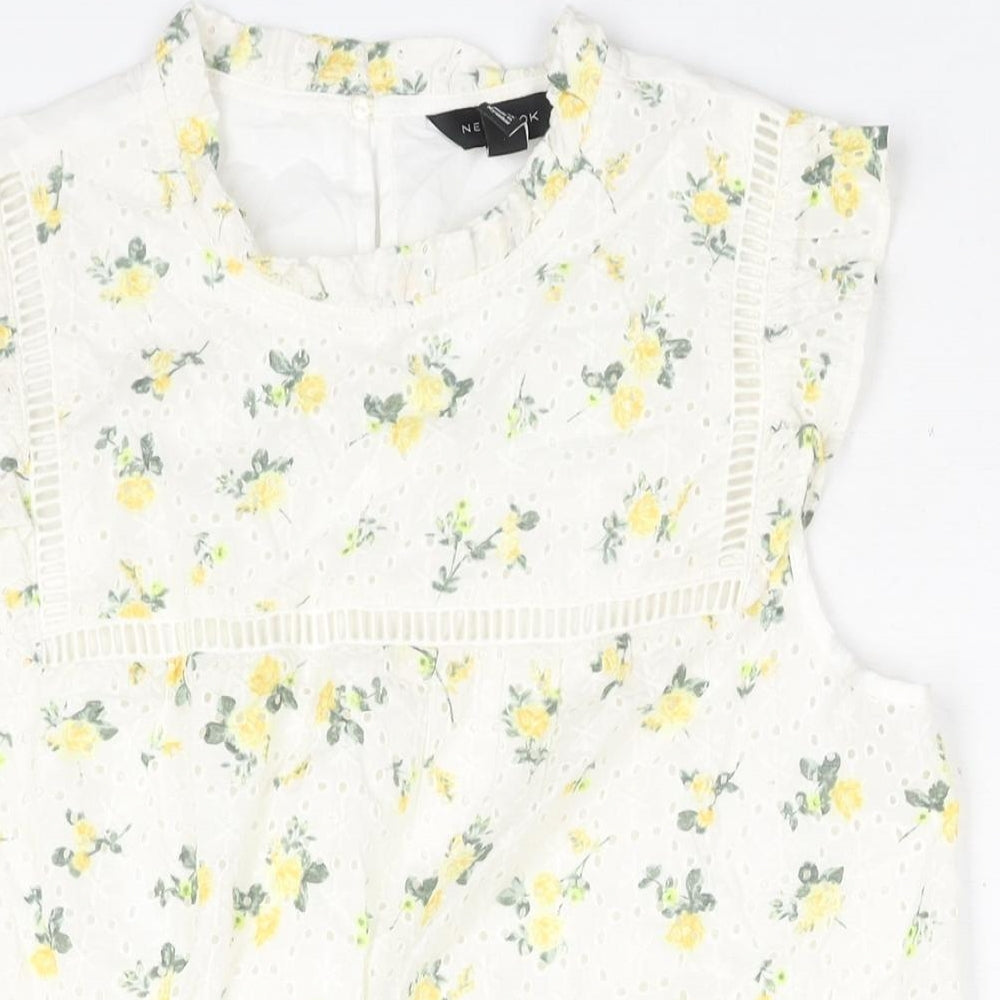 Womens UK Size 12 New Look White Basic Blouse
