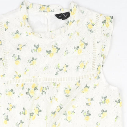 Womens UK Size 12 New Look White Basic Blouse