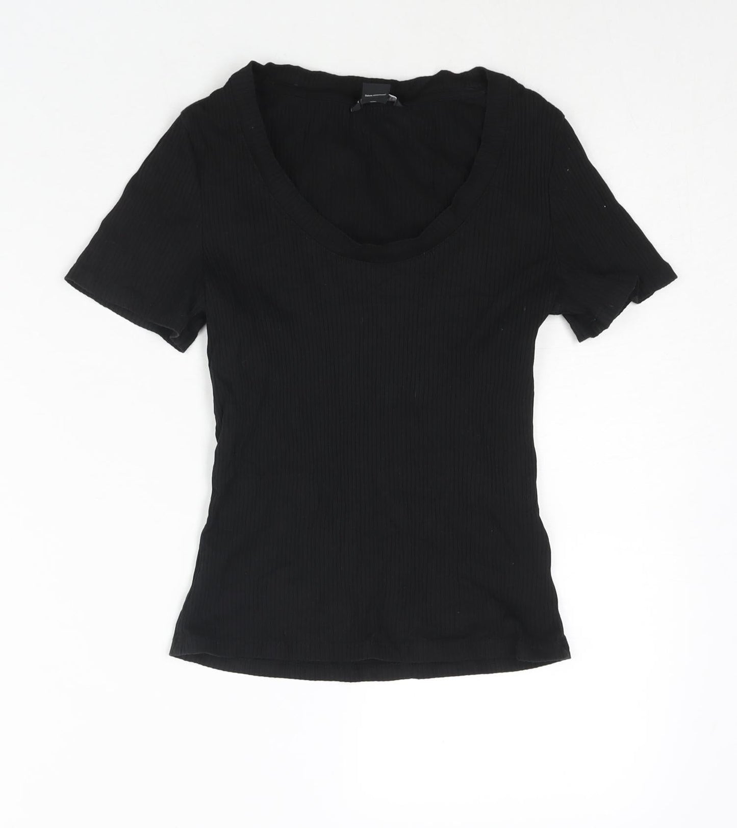Womens UK Size S Monki Black Basic T-Shirt