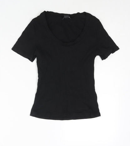 Womens UK Size S Monki Black Basic T-Shirt