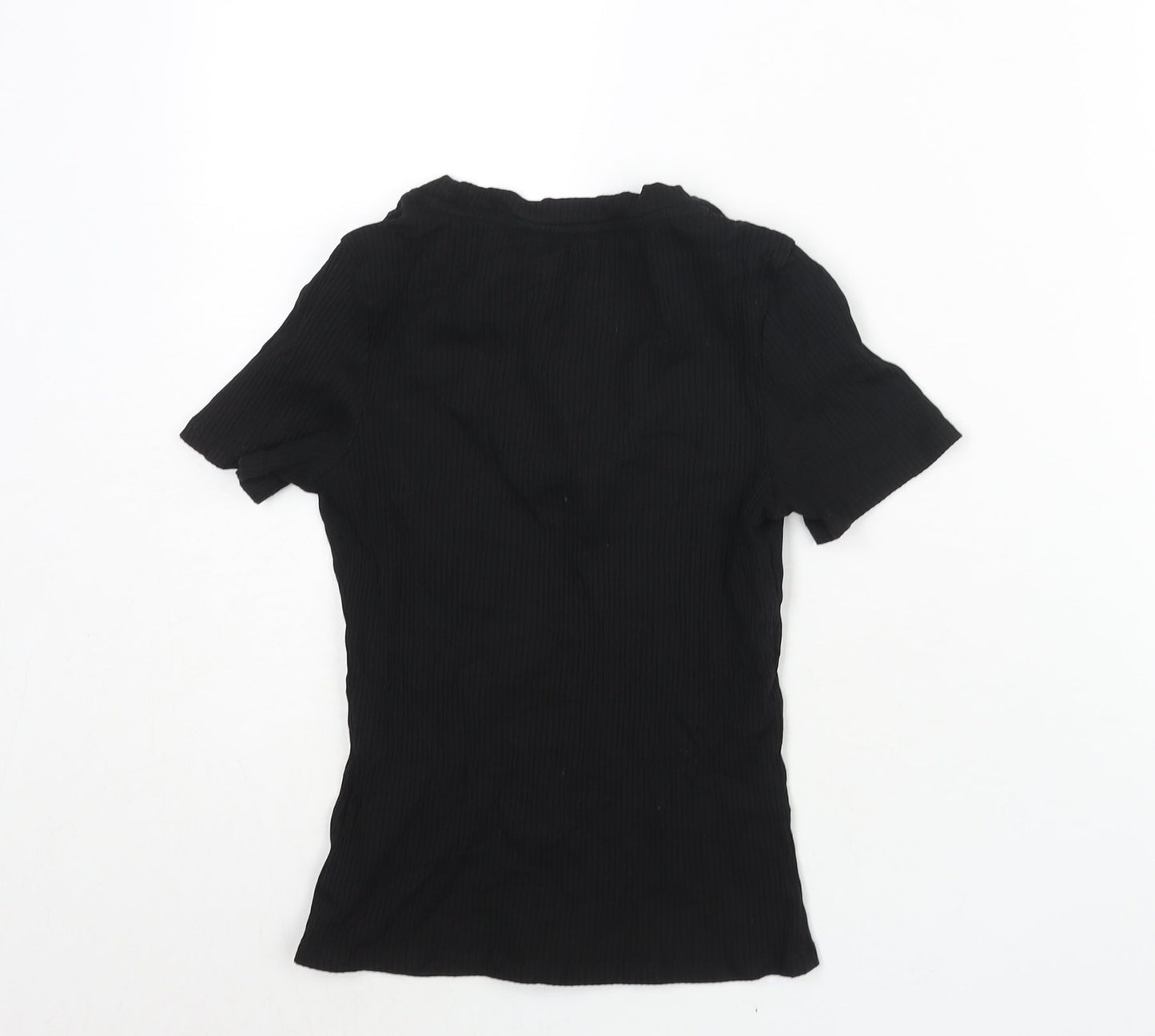 Womens UK Size S Monki Black Basic T-Shirt