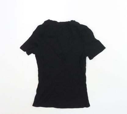 Womens UK Size S Monki Black Basic T-Shirt