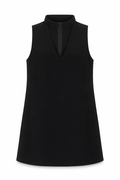 PRETTYLITTLETHING Womens Black Polyester A-Line Size 4 Halter Zip