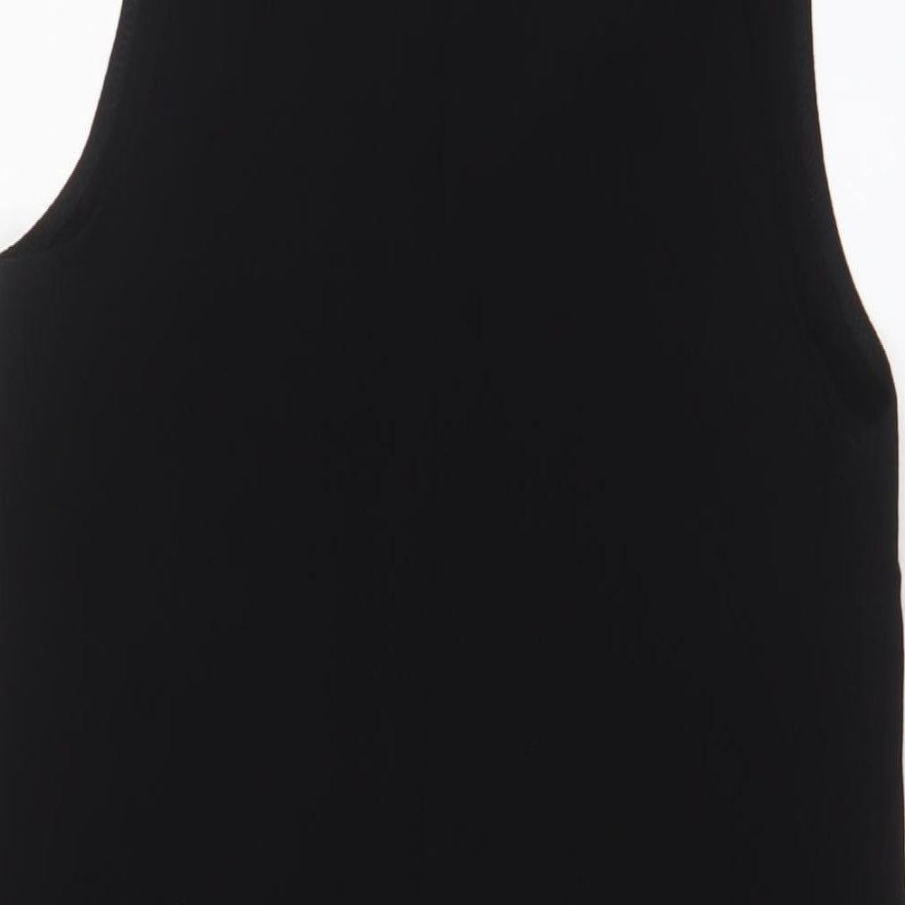 PRETTYLITTLETHING Womens Black Polyester A-Line Size 4 Halter Zip