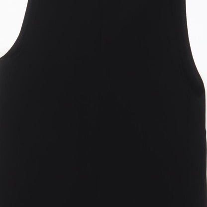 PRETTYLITTLETHING Womens Black Polyester A-Line Size 4 Halter Zip