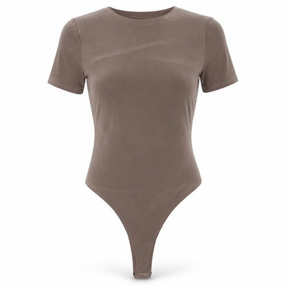 Womens UK Size 12 Boohoo One-Piece Beige Bodysuit