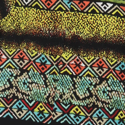 Boohoo Womens Multicoloured Geometric Polyester Sheath Size 12 Boat Neck Zip