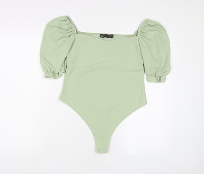 I SAW IT FIRST Womens Green Polyester Bodysuit One-Piece Size 14 Pullover