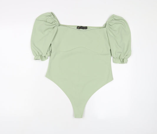 I SAW IT FIRST Womens Green Polyester Bodysuit One-Piece Size 14 Pullover