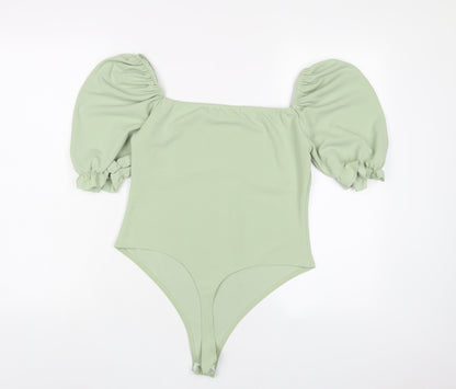 I SAW IT FIRST Womens Green Polyester Bodysuit One-Piece Size 14 Pullover