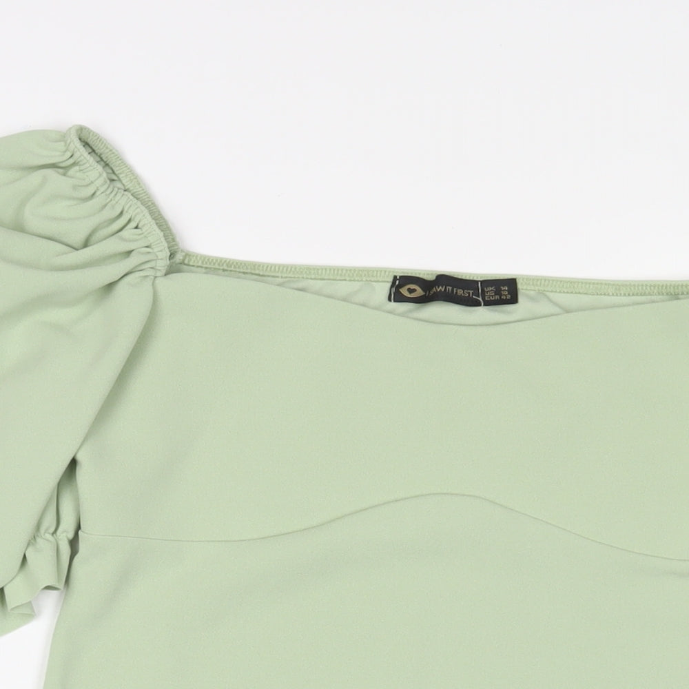 I SAW IT FIRST Womens Green Polyester Bodysuit One-Piece Size 14 Pullover