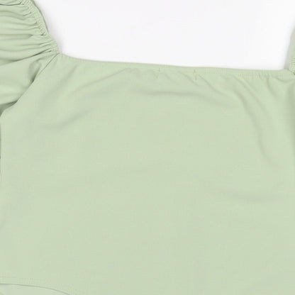 I SAW IT FIRST Womens Green Polyester Bodysuit One-Piece Size 14 Pullover