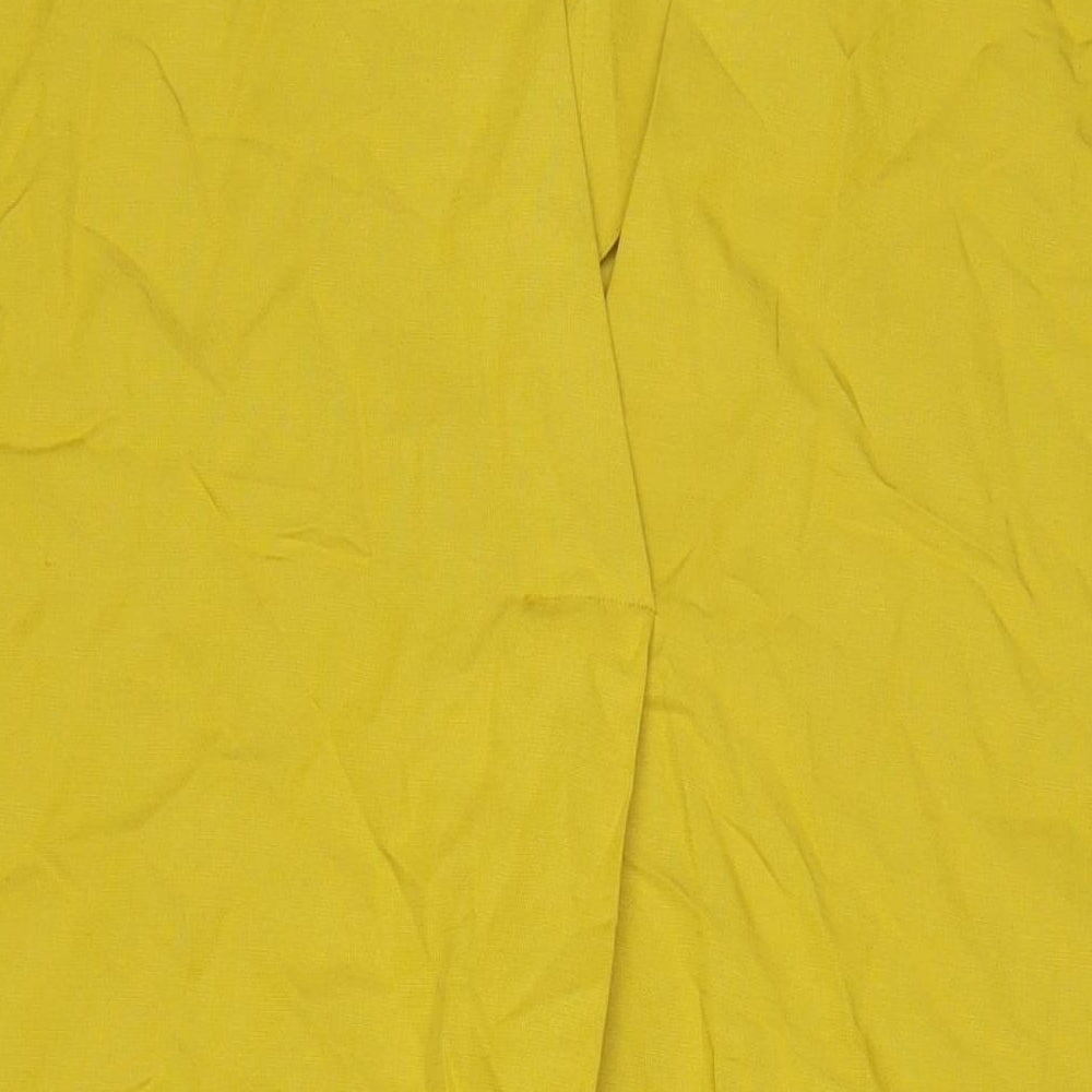 Zara Womens Yellow Viscose A-Line Size XL V-Neck Pullover