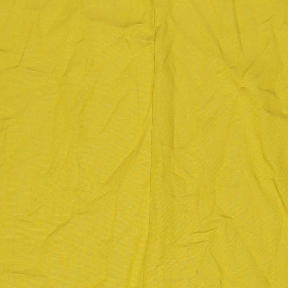 Zara Womens Yellow Viscose A-Line Size XL V-Neck Pullover