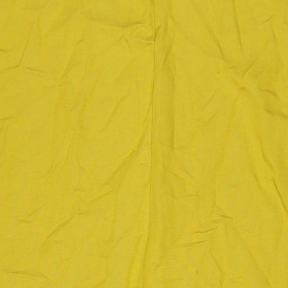 Zara Womens Yellow Viscose A-Line Size XL V-Neck Pullover