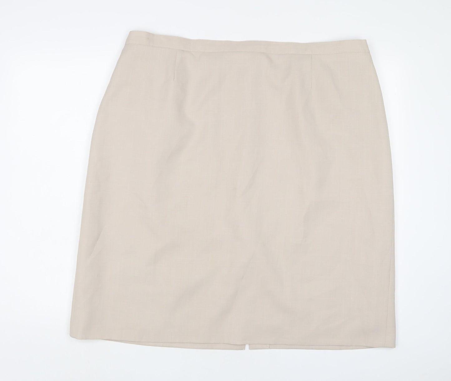 Debenhams Womens Beige Polyester A-Line Skirt Size 22 Zip