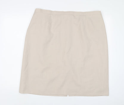 Debenhams Womens Beige Polyester A-Line Skirt Size 22 Zip