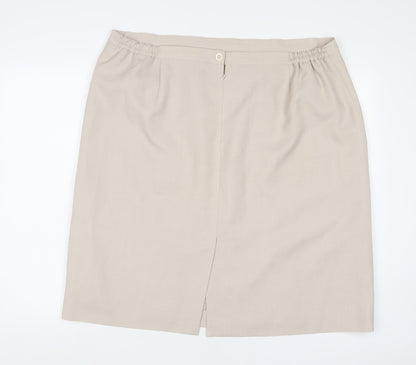Debenhams Womens Beige Polyester A-Line Skirt Size 22 Zip