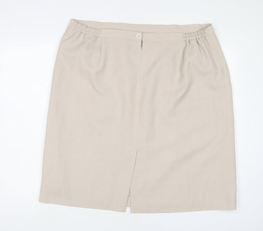 Debenhams Womens Beige Polyester A-Line Skirt Size 22 Zip