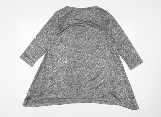 Wallis Womens Grey Polyester A-Line Size M Crew Neck Pullover