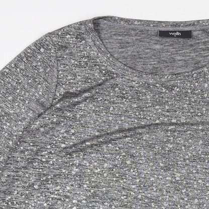 Wallis Womens Grey Polyester A-Line Size M Crew Neck Pullover