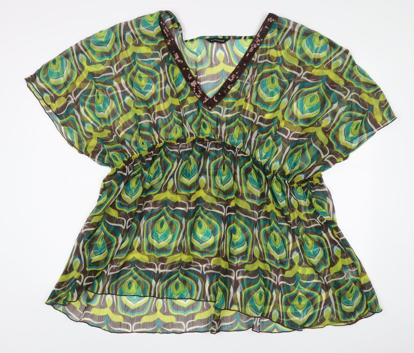 Womens UK Size 26 Wardrobe Green Basic Blouse