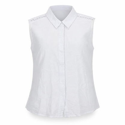 Womens UK Size 10 Lipsy White Basic Button-Up