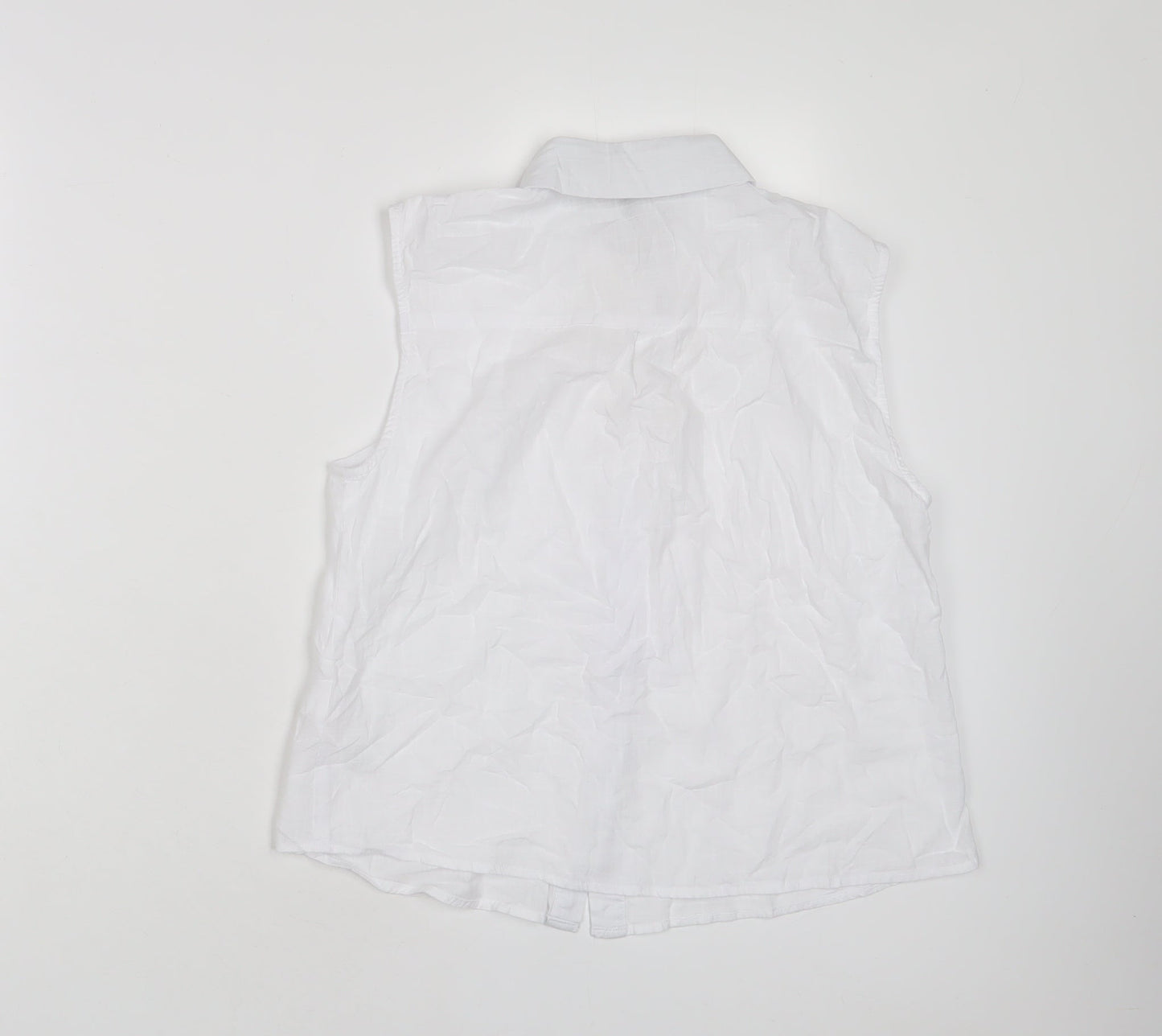 Womens UK Size 10 Lipsy White Basic Button-Up