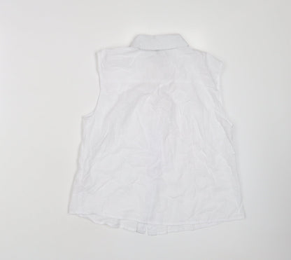 Womens UK Size 10 Lipsy White Basic Button-Up