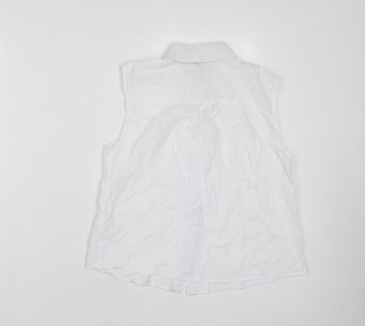 Womens UK Size 10 Lipsy White Basic Button-Up