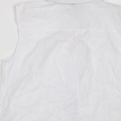 Womens UK Size 10 Lipsy White Basic Button-Up