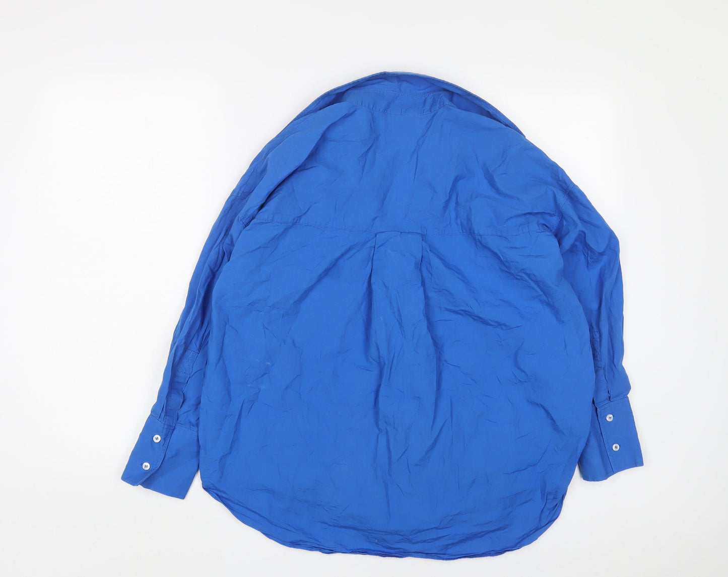 Womens UK Size XS Zara Blue Basic Button-Up